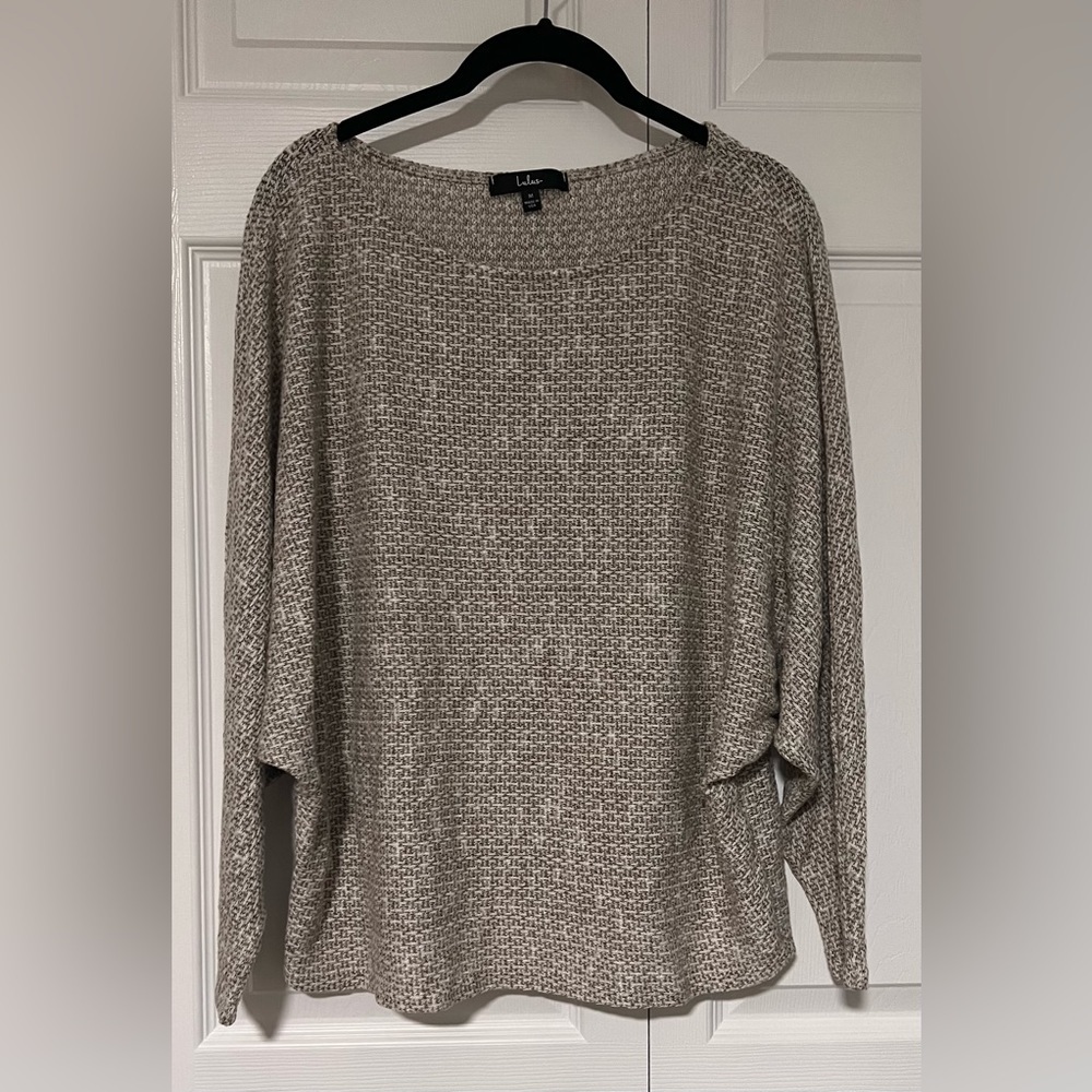 Lulu's Casual 3/4 Sleeved Sleeved Brown/Cream Sweater